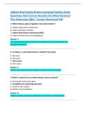 Indiana Real Estate Broker Licensing  Exam Questions And Correct Answers&vert; 2026&sol;27 Updated