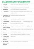 OCR A Level Biology - Paper 1 - Exam Prep Mastery Guide - Verified Questions and Answers - A&plus; Guaranteed Success