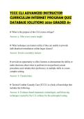 TCCC CLS ADVANCED INSTRUCTOR&NewLine;CURRICULUM INTERNET PROGRAM QUIZ&NewLine;DATABASE SOLUTIONS 2026 GRADED A&plus;