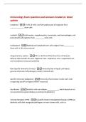 Immunology Exam questions and answers Graded A&plus; latest&NewLine;update&NewLine;Lymphoid -T-cells&comma; B-cells&comma; and NK lymphocytes all originate from&NewLine;&lowbar;&lowbar;&lowbar;&lowbar;&lowbar;&lowbar;&lowbar;&lowbar;&lowbar;&lowbar;&lowbar;&lowbar;&lowbar;&lowbar; stem cells&NewLine;myeloid -Erythrocytes&comma; megakarycytes&comma; monocytes&comma; and macrophages&comma; and&NewLine;granulocytes all originate