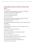 Immunology Exam questions and answers Graded A&plus; latest&NewLine;update