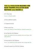 TCCC CLS FACILITATOR READINESS WEB&NewLine;BASED TRAINING EVALUATION BANK&NewLine;RESPONSES 2026 GRADED A&plus;