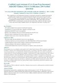 Certified Legal Assistant &lpar;CLA&rpar; Exam Prep Document &vert;&NewLine;2026&sol;2027 Edition &vert; NALA Certification &vert; 250 Verified&NewLine;Questions
