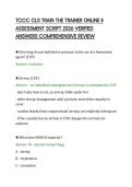 TCCC CLS TRAIN THE TRAINER ONLINE II&NewLine;ASSESSMENT SCRIPT 2026 VERIFIED&NewLine;ANSWERS COMPREHENSIVE REVIEW