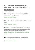 TCCC CLS TRAIN THE TRAINER ONLINE II&NewLine;FINAL PAPER 2026 STUDY GUIDE DETAILED&NewLine;ANSWERS READY