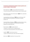Introduction to Biochemistry &lpar;Chapter 1&rpar; Exam questions and&NewLine;answers Graded A&plus; latest update