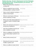Pediatric Nursing - Growth - Development and Care Strategies - Ultimate Study Guide - Verified Questions and Answers - A&plus; Guaranteed Success