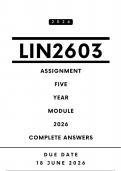 LIN2603 Assignment 5 Answers - Year Module &comma; 2026 &vert; Due Date 18 June 2026