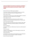 Innate and Adaptive Immunity Key Components and Defense&NewLine;Mechanisms Exam questions and answers Graded A&plus; latest&NewLine;update&NewLine;What are the three lines of defense against pathogens&quest;&NewLine;The three lines of defense are the first line &lpar;innate immunity&rpar;&comma; the second li