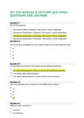 HIT 205 MODULE 8 LECTURE QUIZ FINAL QUESTIONS AND ANSWERS