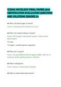 TCDHA HISTOLOGY FINAL PAPER 2026&NewLine;CERTIFICATION EVALUATION QUESTIONS&NewLine;AND SOLUTIONS GRADED A&plus;&NewLine;