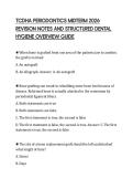 TCDHA PERIODONTICS MIDTERM 2026&NewLine;REVISION NOTES AND STRUCTURED DENTAL&NewLine;HYGIENE OVERVIEW GUIDE&NewLine;