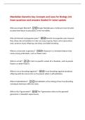 Mendelian Genetics Key Concepts and Laws for Biology 101&NewLine;Exam questions and answers Graded A&plus; latest update&NewLine;Who was Gregor Mendel&quest; -Gregor Mendel was a monk and scientist who&NewLine;studied inheritance in pea plants in the mid-1800s&period;&NewLine;Why did Mendel study gar