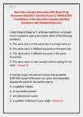 Securities Industry Essentials &lpar;SIE&rpar; Exam Prep &NewLine;Document 2026&sol;2027 &vert;&vert;Verified Exam&excl;&excl;&vert;&vert; FINRA & SEC &NewLine;Foundations of the Securities Industry &vert;&vert;Verified &NewLine;Questions with Detailed Rationales