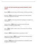 microbio 101 Exam questions and answers Graded A&plus; latest&NewLine;update&NewLine;Disease -An abnormal state in which the body is not functioning normally&NewLine;Microbiota -The community of microorganisms that inhabit a particular&NewLine;environment&comma; especially the human body&period;&NewLine;Inf