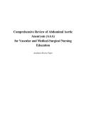 Comprehensive Review of Abdominal Aortic Aneurysm &lpar;AAA&rpar; for Vascular and Medical-Surgical Nursing Education &ndash; Academic Review Paper on Assessment&comma; Pathophysiology&comma; Clinical Management&comma; and Nursing Care