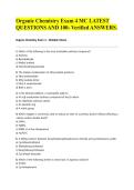 Organic Chemistry Exam 4 MC LATEST QUESTIONS AND 100- Verified ANSWERS&period;&NewLine;