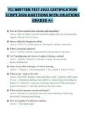 TCI WRITTEN TEST 2022 CERTIFICATION&NewLine;SCRIPT 2026 QUESTIONS WITH SOLUTIONS&NewLine;GRADED A&plus;