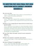 TCI WRITTEN TEST 2022 FINAL TEST 2026&NewLine;QUESTIONS WITH CORRECT ANSWERS&NewLine;GRADED A&plus;