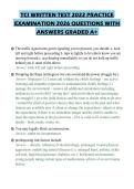 TCI WRITTEN TEST 2022 PRACTICE&NewLine;EXAMINATION 2026 QUESTIONS WITH&NewLine;ANSWERS GRADED A&plus;