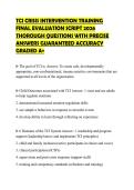 TCI CRISIS INTERVENTION TRAINING&NewLine;FINAL EVALUATION SCRIPT 2026&NewLine;THOROUGH QUESTIONS WITH PRECISE&NewLine;ANSWERS GUARANTEED ACCURACY&NewLine;GRADED A&plus;