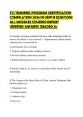 TCI TRAINING PROGRAM CERTIFICATION&NewLine;COMPILATION 2026 IN DEPTH QUESTIONS&NewLine;ALL MODULES COVERED EXPERT&NewLine;VERIFIED ANSWERS GRADED A&plus;