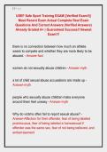 USEF Safe Sport Training EXAM &vert;&vert;Verified Exam&excl;&excl;&vert;&vert; &NewLine;Most Recent Exam Actual Complete Real Exam &NewLine;Questions And Correct Answers &lpar;Verified Answers&rpar; &NewLine;Already Graded A&plus; &vert; Guaranteed Success&excl;&excl; Newest &NewLine;Exam&excl;&excl;&excl;