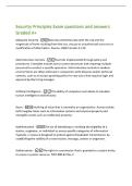 Security Principles Exam questions and answers&NewLine;Graded A&plus;&NewLine;Adequate Security -Security commensurate with the risk and the&NewLine;magnitude of harm resulting from the loss&comma; misuse or unauthorized access to or&NewLine;modification of information&period; Source&colon; OMB Circular A-