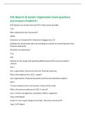 SOC Reports & System Organization Exam questions&NewLine;and answers Graded A&plus;&NewLine;SOC Reports are written from the POV of the service provider&period;&NewLine;True&NewLine;Who released the SOC framework&quest;&NewLine;AICPA&NewLine;Statement on Standards for Attestation Engagements 18&NewLine;Guidance for acco