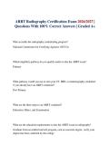 &NewLine;ARRT Radiography Certification Exam 2026&sol;2027 &vert; Questions With 100&percnt; Correct Answers &vert; Graded A&plus;&NewLine;