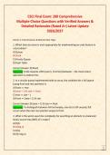 CSCI Final Exam&colon; 200 Comprehensive  &NewLine;Multiple-Choice Questions with Verified Answers & &NewLine;Detailed Rationales &lpar;Rated A&plus;&rpar; Latest Update &NewLine;2026&sol;2027