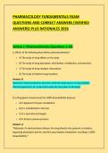 PHARMACOLOGY FUNDAMENTALS EXAM &NewLine;QUESTIONS AND CORRECT ANSWERS &lpar;VERIFIED &NewLine;ANSWERS&rpar; PLUS RATIONALES 2026