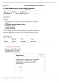 JURI 560 Module 3 & 4 Quiz&colon; Defenses and Negligence &vert; Questions and Answers &vert; 100&percnt; Correct &vert; 2026&sol;2027 Update