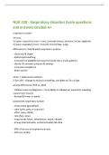 NUR 328 - Respiratory disorders Exam questions&NewLine;and answers Graded A&plus;&NewLine;respiratory system&NewLine;2 tracts&colon;&NewLine;1&rpar; upper respiratory tract &equals; nose&comma; prenasal sinuses&comma; pharynx&comma; larynx&comma; epiglottis&NewLine;2&rpar; lower respiratory tract &equals; bronchi&comma; bronchioles&comma; lungs&NewLine;differences i