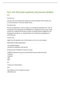 Nurs 144 final Exam questions and answers Graded&NewLine;A&plus;