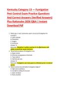 Kentucky Category 13 &mdash; Fumigation &NewLine;Pest Control Exam Practice Questions &NewLine;And Correct Answers &lpar;Verified Answers&rpar; &NewLine;Plus Rationales 2026 Q&A &vert; Instant &NewLine;Download Pdf 