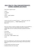 Exam Review - Adult Health 1 Final Exam Questions & Answers &lpar;2026 Update&rpar;