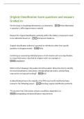 Original Classification Exam questions and answers&NewLine;Graded A&plus;&NewLine;The first step in classifying information is to determine&colon; -If the information&NewLine;in question is official government material&NewLine;Request for original classification authority within the military c