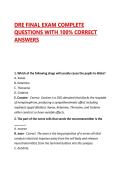 DRE FINAL EXAM COMPLETE QUESTIONS WITH 100&percnt; CORRECT ANSWERS