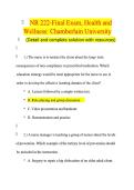 Exam Review - NR 222 Health and Wellness Final Exam &lpar;Chamberlain&rpar;