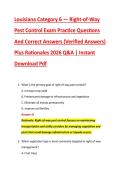 Louisiana Category 6 &mdash; Right-of-Way &NewLine;Pest Control Exam Practice Questions &NewLine;And Correct Answers &lpar;Verified Answers&rpar; &NewLine;Plus Rationales 2026 Q&A &vert; Instant &NewLine;Download Pdf 