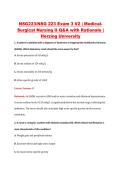 NSG223&sol;NSG 223 Exam 3 V2 &vert; Medical&NewLine;Surgical Nursing II Q&A with Rationale &vert; &NewLine;Herzing University 