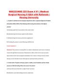 NSG223&sol;NSG 223 Exam 4 V1 &vert; Medical&NewLine;Surgical Nursing II Q&A with Rationale &vert; &NewLine;Herzing University 