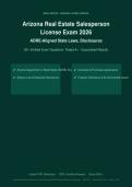 rizona Real Estate Salesperson License Exam 2026 Actual Exam &ndash; Complete Exam-Style Questions with Detailed Rationales &ndash; 100&percnt; Verified &ndash; A&plus; Graded