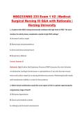 NSG233&sol;NSG 233 Exam 1 V2 &vert; Medical&NewLine;Surgical Nursing III Q&A with Rationale &vert; &NewLine;Herzing University 