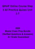 QMAP Online Course Step 2 Practice Quizzes Unit 1&ndash;7 &vert; Study Guide 2026
