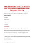 NUR 2633&sol;NUR2633 Exam 2 V3 &vert; Maternal &NewLine;Child Health Nursing Q&A with Rationale &vert; &NewLine;Rasmussen University 