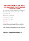 NUR 2633&sol;NUR2633 Exam 2 V1 &vert; Maternal &NewLine;Child Health Nursing Q&A with Rationale &vert; &NewLine;Rasmussen University