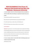 NUR 2633&sol;NUR2633 Final Exam V2 &vert; &NewLine;Maternal Child Health Nursing Q&A with &NewLine;Rationale &vert; Rasmussen University 