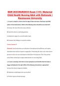 NUR2633 Exam 3 V1&ndash;V3 &vert; NUR 2633 Exam 3 V1&ndash;V3 &vert; Maternal Child Health Nursing &vert; Rasmussen University &vert; Complete Exam Bundle with Detailed Verified Answers